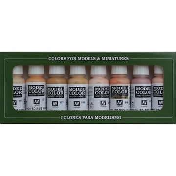 Zestaw 8 farb Face and Skin Tones - Vallejo 70124