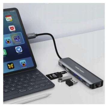 HUB CC USB-C Thunderbolt 3 4 HDMI 4K 60 Гц USB LAN