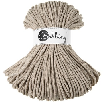 Sznurek makrama Bobbiny 5mm pleciony Beżowy Beż