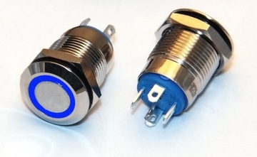 Przycisk wandaloodporny PBW-12B 2A 250V BLUE