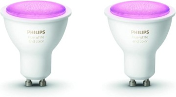Philips HUE 2x żarówka GU10 RGB Ambiance, reflektorek