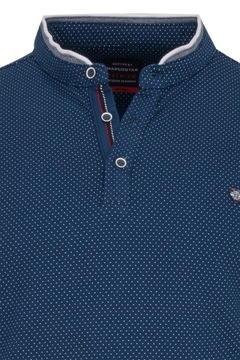 KOSZULKA MĘSKA T-SHIRT STÓJKA NIEBIESKA WZORY L