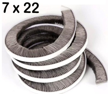 Szczotka odbojowa uszczelka szafy 7x22 mm KLEJ 5m