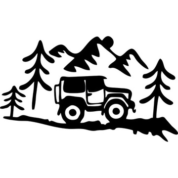 Naklejka na samochód auto Góry Las 4x4 Offroad Tuning Jeep 20cm