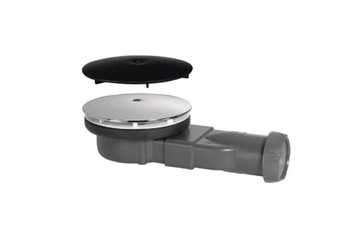 Syfon odpływ brodzikowy niski 90 mm czarny i chrom