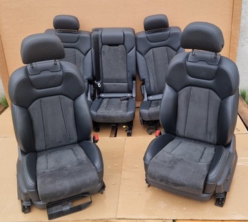 FOTELE KANAPA AUDI Q7 LIFT SKÓRA ALCANTARA S-LINE JAK NOWE KPL
