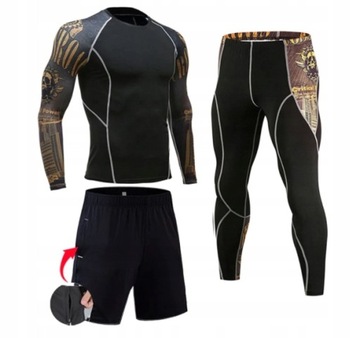 KOMPLET NA TRENING MMA BLUZKA LEGGINSY SPODENKI