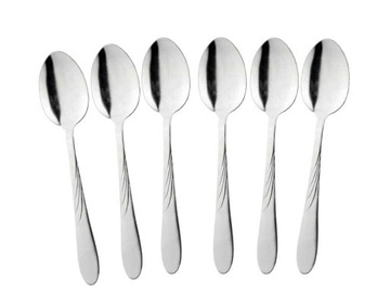 MAŁE ŁYŻECZKI STALOWE KOMPLET 6SZT ELEGANCE