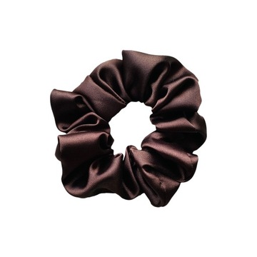 Gumka do włosów satyna scrunchie Gorzka czekolada