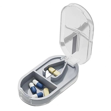 Portable Pill Box Multi-functional Pill Cutter Portable Pill Cutter Box wit