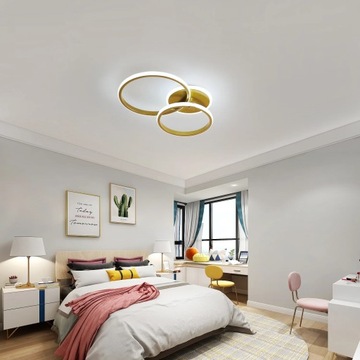 СВЕТОДИОДНЫЙ ПОТОЛОЧНЫЙ СВЕТИЛЬНИК ПЛАНЕТА ЛЮСТРА ЗОЛОТО 6000К 42ВТ