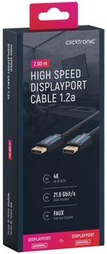 CLICKTRONIC Kabel przewód DisplayPort - DP 4K 2m