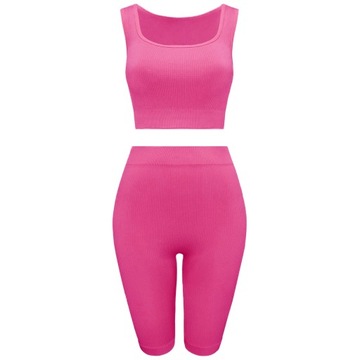 Komplet sportowy damski Top i Kolarki na siłownie do biegania L/XL