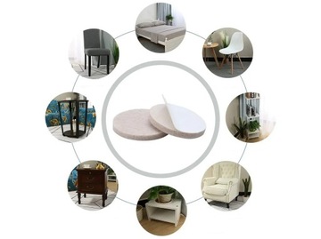 ФЕРТОВЫЕ ПОДКЛАДКИ ДЛЯ МЕБЕЛЬНЫХ СТУЛЬЕВ, САМОКЛЕЯЩИЕСЯ, ПРОТИВОСКОЛЬЗЯЩИЕ, ТОЛСТЫЕ x18