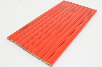 OŁÓWEK stolarski czerwony 25cm ciesielski HB 10szt