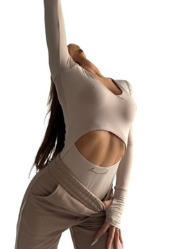 LA MANUEL DOPASOWANE BODY Z WYCIĘCIEM SEE ME BEŻ M/L