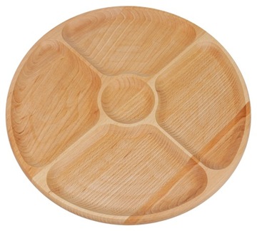 ВРАЩАЮЩАЯСЯ ДОСКА ДЛЯ ПОДАЧИ СЫРНЫХ ЗАКУСОК, ДЕРЕВЯННАЯ БЛЮДА НА 4 ОТДЕЛЕНИЯ