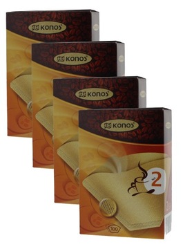 Filtry do kawy papierowe 1x2, 400 sztuk, rozmiar 2