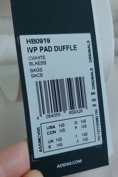 С674. Белая мягкая дорожная сумка adidas x IVY PARK