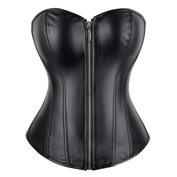 Faux Leather Overbust Corset Simple Elegant Sexy Z