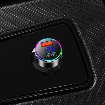 БЫСТРОЕ АВТОМОБИЛЬНОЕ ЗАРЯДНОЕ УСТРОЙСТВО 2x USB ПОДСВЕТКА