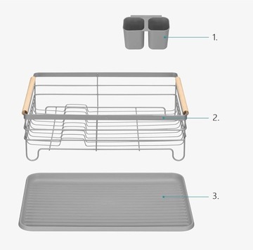 СЕРАЯ ПОДСТАВКА ДЛЯ СУШКИ ПОСУДЫ, БОЛЬШАЯ КАПЕЛЬНИЦА