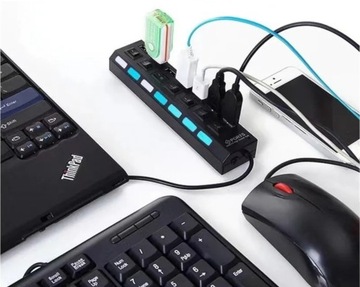 РАЗВЕТВИТЕЛЬ-концентратор 7 в 1, БЫСТРЫЙ РАЗВЕТВИТЕЛЬ USB 2.0, 7 ПОРТОВ