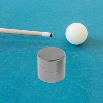 Коробка чашки держателя мела для кия для бассейна легкая в использовании серый цвет алюминиевого сплава круглой формы