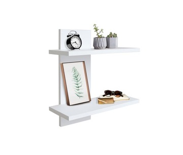 REGAŁ ŚCIENNY PÓŁKA WISZĄCA PANEL BIAŁY MDF 40 CM