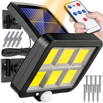 LAMPA SOLARNA LED CZUJNIK RUCHU ZMIERZCHU +PILOT