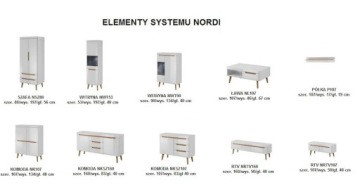 Meble systemowe NORDI POŁYSK zestaw 1