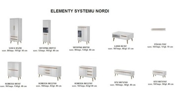 Шкаф-витрина NWT90 NORDI GLOSS Системная мебель