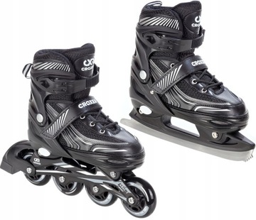 Rolki Łyżwy figurowe 2w1 Regulowane Croxer Optima Black 35-38