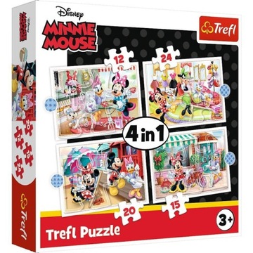 PUZZLE 4W1 DLA DZIECI MYSZKA MINNIE DISNEY SOLIDNE