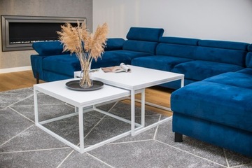 Stoliki kawowe 2w1 ława LOFT zestaw biały