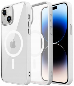 ETUI DO IPHONE 15 PRZEŹROCZYSTE MAGNETYCZNE DO MAGSAFE | WHITE