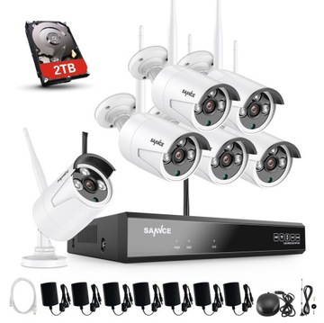 SANNCE 8-kanałowy system bezpieczeństwa 3MP-2 TB