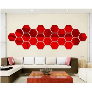 Шестиугольные акриловые зеркальные настенные наклейки для домашнего декора