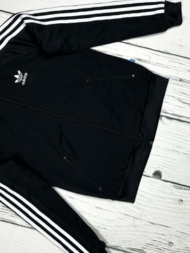 ADIDAS ORIGINALS Bluza Track Rozpinana Damska Duże Logo na Plecach r. XS