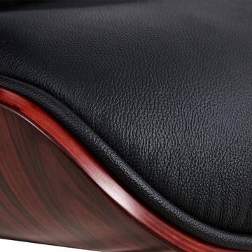 Fotel Eames Lounge Chair, czarny, naturalna skóra bydlęca ciemny palisander