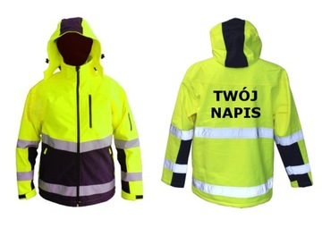 KURTKA OSTRZEGAWCZA SOFT-SHELL Z NADRUKIEM S-3XL