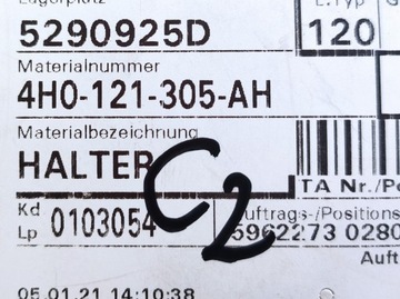 AUDI A8 D4 DRŽÁKY DRŽÁK PŘÍVODU SVAZEK 4H0121305H