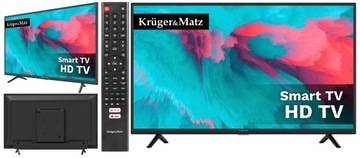 TELEWIZOR 32'' KRUGER&MATZ LED HD DVB-T2 NETFLIX YOUTUBE SMART TV WI-FI