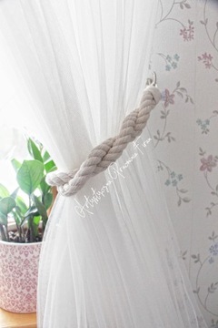 ШТОРНА СТИЛЬ БОХО БЕЛАЯ ВЕРЕВКА НАТУРАЛЬНАЯ