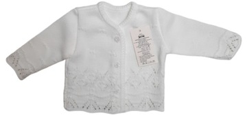 Elegancki sweterek dziewczęcy biały 68 (3-6 m-cy)