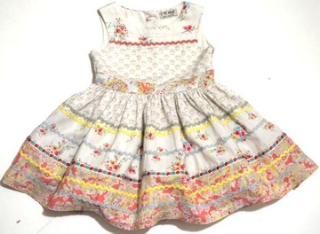 NEXT BAWEŁNIANA sukienka KWIATY 12-18 M 80-86