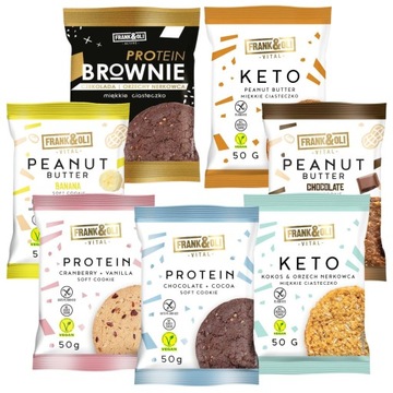 Ciasteczko Ciastko Miękkie BROWNIE KETO PROTEINOWE PEANUT Frank MIX SMAKÓW