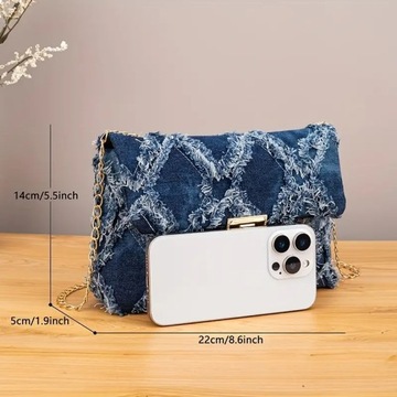Женская ДЕНИМ сумка CROSSBODY Сумка-мессенджер джинсы ДЕНИМ бахрома ПРОВЕРИТЬ