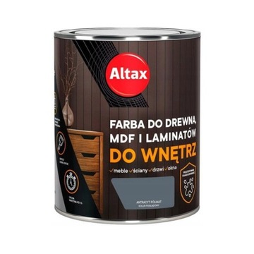 ALTAX Farba do drewna MDF laminatów 0,75L antracyt