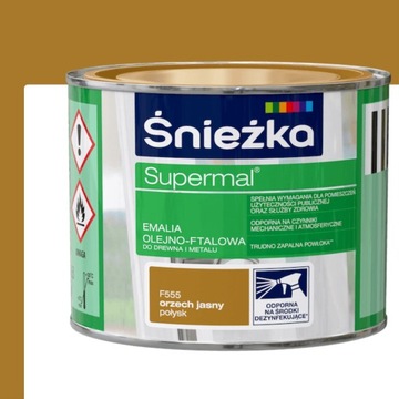ŚNIEŻKA Supermal Emalia Olejno-ftalowa POŁYSK 200ml ORZECH JASNY